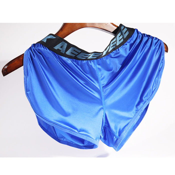 Men’s Ultra-Thin Satin Ice Silk High-Slit Boxer Shorts –JEWYEE AY 708