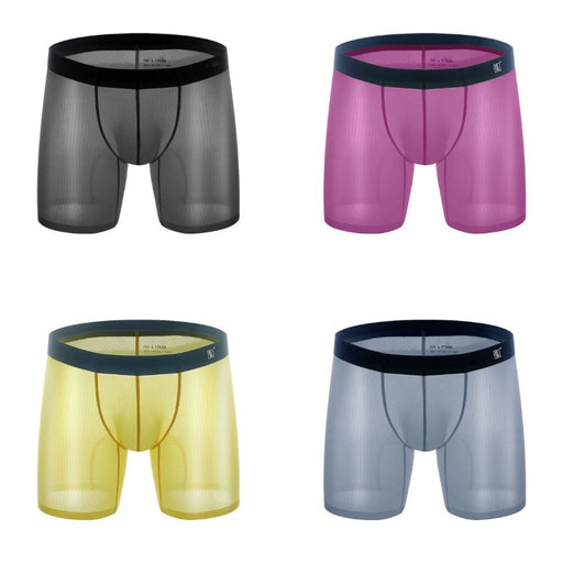 JEWYEE mens underwear, Men's Ultra Thin Ribbed Ice Silk Underpants.Unique design for sportsmen. Silky fabric reduces chafing between thighs. 
