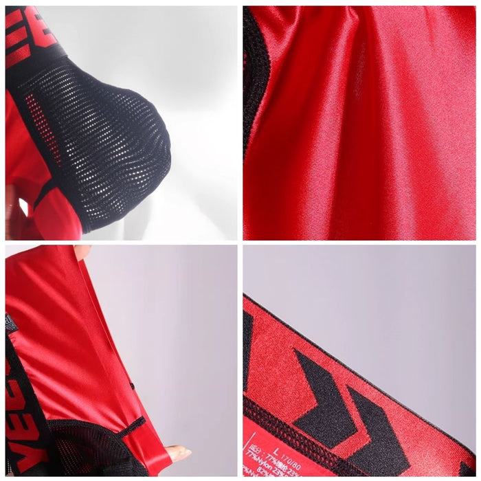 3-Pack Men's Low-Rise Satin Ice Silk Trunks - Mesh Pouch and Back Panel - JEWYEE 743