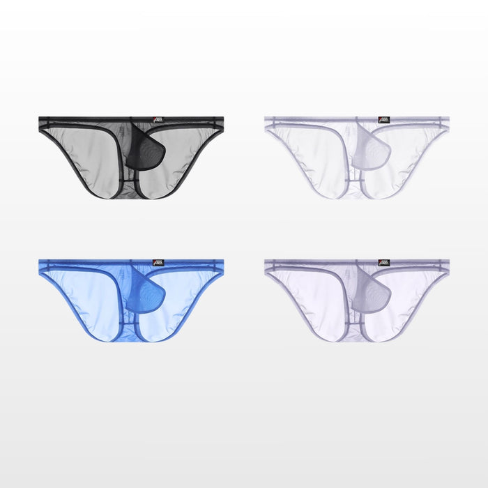 4-Pack Men's Ultra Thin Ice Silk See-through Briefs - JEWYEE AY 751