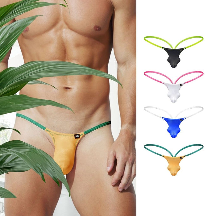 JEWYEE AY 608 - 4-Pack Men’s Ice Silk Thongs - Ultra-Thin, Cooling, Breathable with Extended Contour Pouch