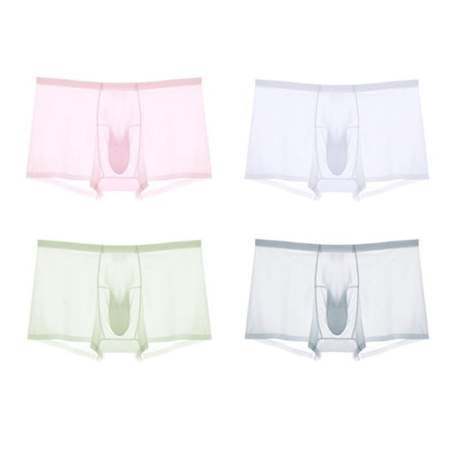 Men's Ultra Thin Ice Silk See-through Briefs Up to Size XXL (5Pack