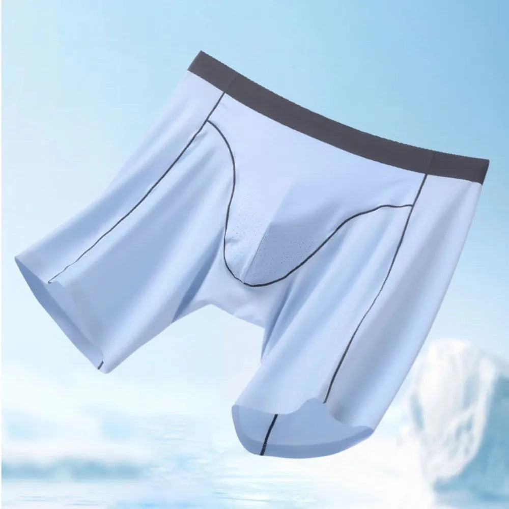 Men's Ultra Thin Ice Silk Boxer Briefs Up to Size 3XL (4-Pack) -JEWYEE ...
