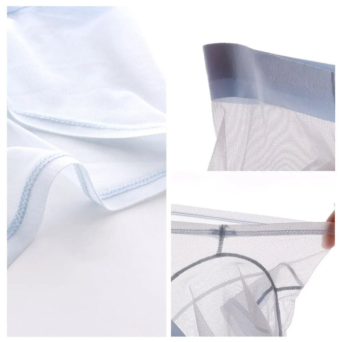 Men's See-through Dual Pouch Low-Rise Mesh Underpants Up to Size XXL (5 ...