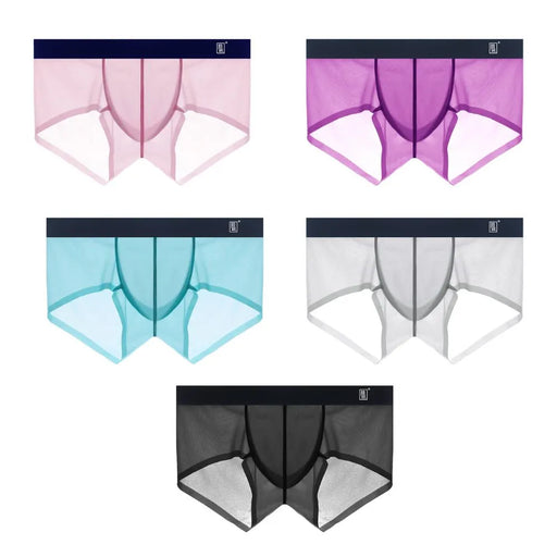 JEWYEE MEN'S UNDERWEAR. Dual-pouch design keeps each part in its own places.Stay cool and fresh.Low-Mid rise. See-Through. Ultra thin ice silk.Silk feeling. Featherlight. 4-Way stretch. Moisture wicking. Fast Dry.