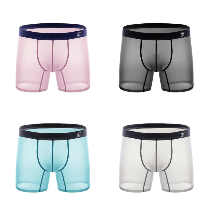 Men's Ultra Thin Ice Silk Underpants (4-Pack) -JEWYEE AY829