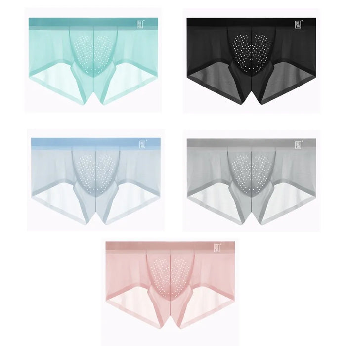 Men's 3D Pouch With Vent-holes Ice Silk Low-Rise Underpants (5-Pack) -JEWYEE AY 1974