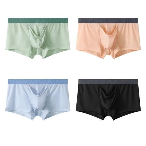 JEWYEE MENS UNDERWEAR. Mens dual pouch underpants. Super thin ice silk trunks. Silk feeling. Featherlight. 4-Way stretch. Moisture wicking. Fast Dry. Pinocchio's nose pouch for your member.Up to Size 3XL Upward Dual Pouch Elephant's Trunk