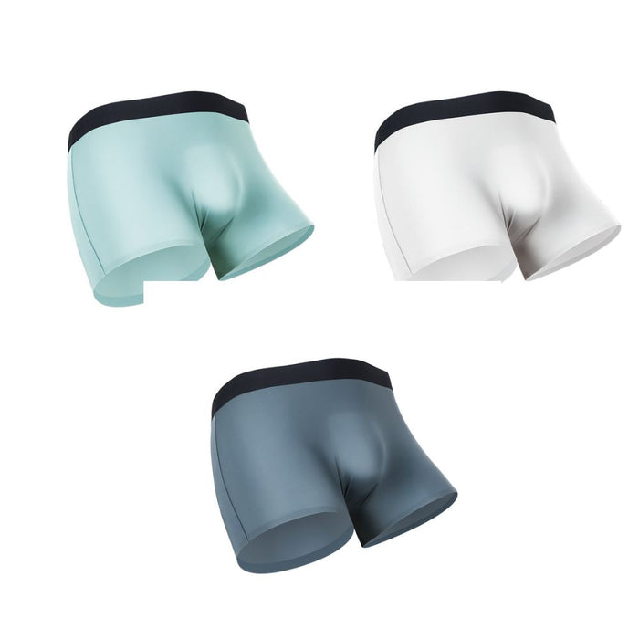 3D Seamless Pouch - Men's Ultra Thin Ice Silk Trunks (3 Pack) - JEWYEE KM B303