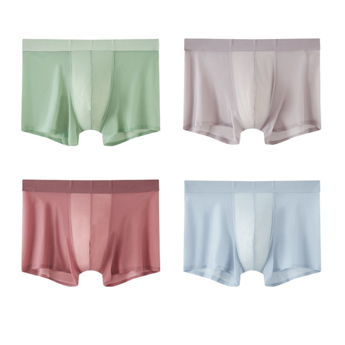 Men's Ultra Thin Ice Silk Underpants (4-Pack) - JEWYEE - ZJ026