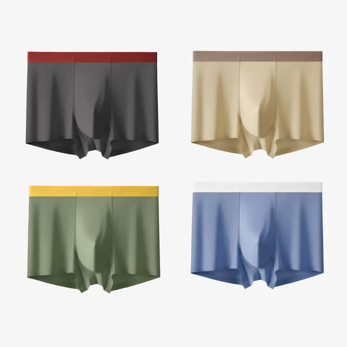 Men's Ultra Thin Ice-Silk & Modal Silk Trunks (4 Pack) - JEWYEE 2281 ...