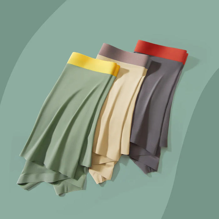 Men's Ultra Thin Ice-Silk & Modal Silk Trunks (4 Pack) - JEWYEE 2281