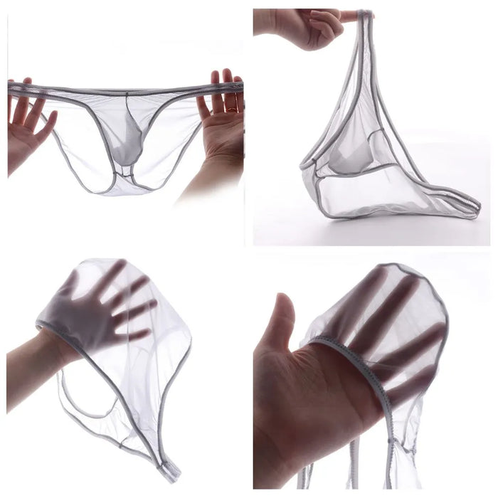 Men s Ultra Thin Ice Silk See through Briefs Up to Size XXL 5Pack JEWYEE 827 jewyee