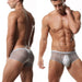 JEWYEE Men's See-through Low-Rise Ultra Thin Ice Silk Underpants  Ultra thin ice silk. Silk feeling. Featherlight. 4-Way stretch. Moisture wicking. Fast Dry.