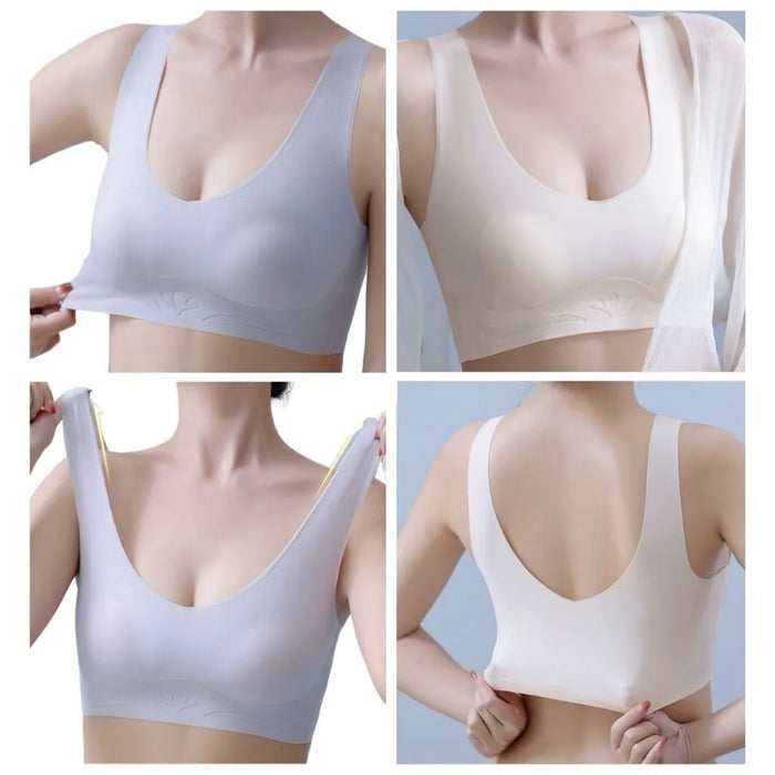 JEWYEE WOMENS SEAMLESS BRA. Ultra thin ice silk mesh fabric, thinner than paper. Weightless, feels like wearing nothing. Ultra thin soft cup with breathable holes. Soft and flexible while gives you enough support. Seamless. Invisible under your clothes.