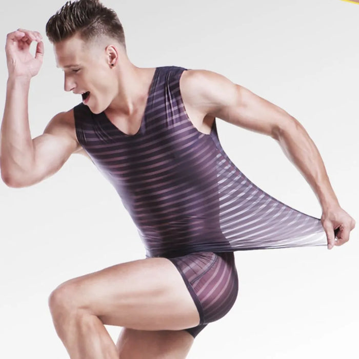JEWYEE mens Ice Silk Seamless Tank Top. Silky smooth fabric.  Comfort with every touch.Incredibly quick-drying, smooth, and feels fresh. Wicks moisture, releases heat and absorbs sweat. Seamless Edge. 