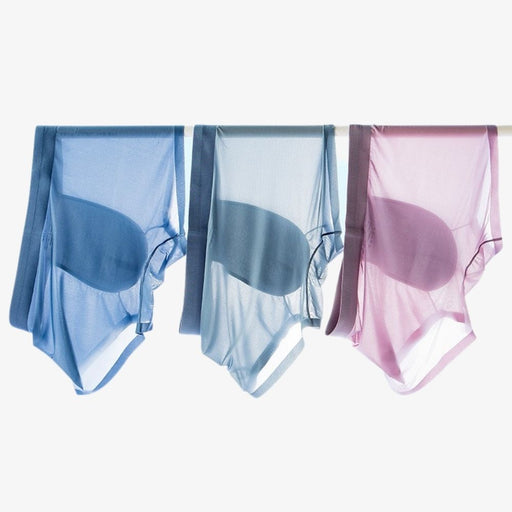 JEWYEE men's plus size up to 3XL underpants. Men's 3D pouch underwear.  Ice silk men's trunks.  Ultra thin and featherlight. Breathable. Moisture wicking. Fast Dry. 
