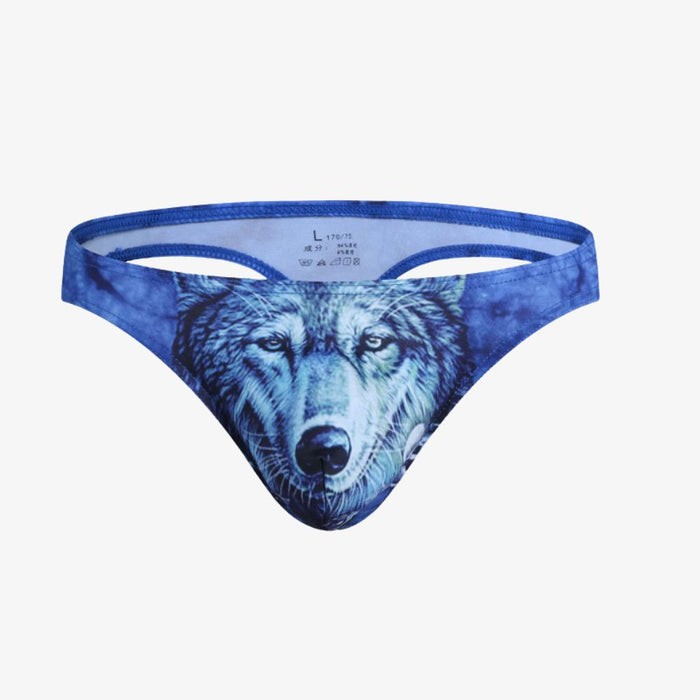Men's Animal Printed 3D Pouch  Thongs (5-Pack) JEWYEE 1924