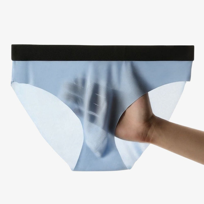 3D Seamless Pouch - Men's Ultra Thin Ice silk Briefs (4-Pack) JEWYEE 406