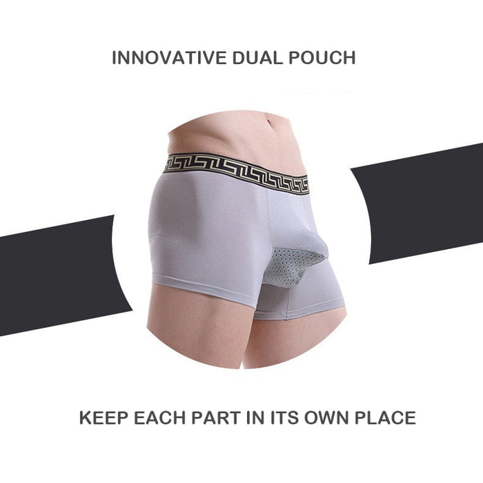 Dual Pouch - Men's Patterned Waistband Modal Underwear (3-Pack) JEWYEE 8002