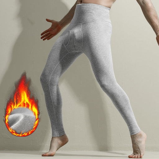 JEWYEE MEN'S LONG JOHNS. Super high rise, double-layer waist, tummy-control thermal long johns