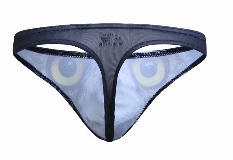 JEWYEE Men's Animal Printed 3D Pouch Thongs (5 pack) —