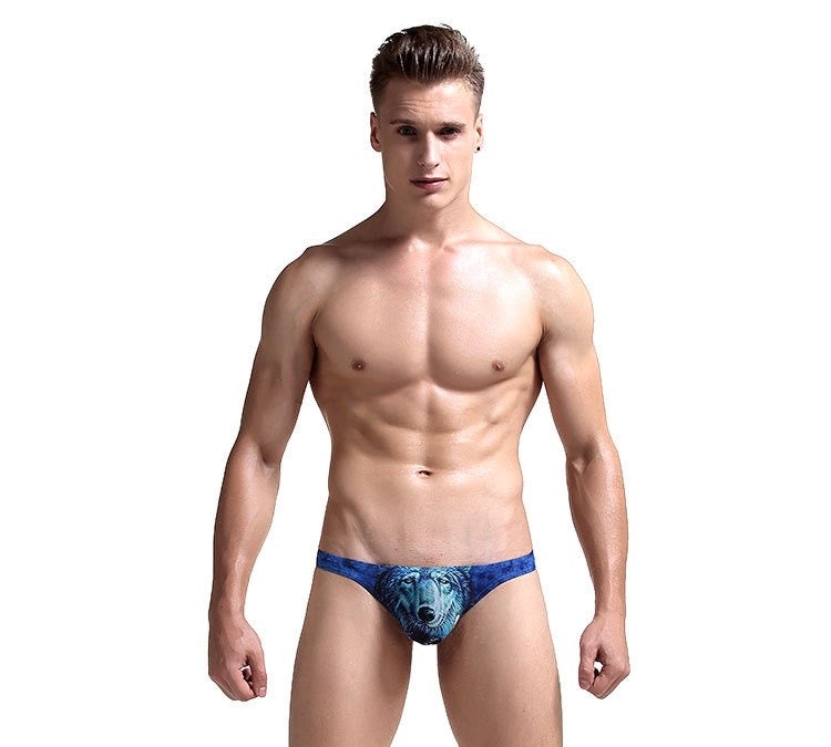 JEWYEE Attractive printed design men's thongs. Fast moisture wicking. 4-Way stretch. Moisture wicking. Fast Dry. Value pack of 5 assorted colors. SEXY underwear while Remain Super Comfortable  for Men 