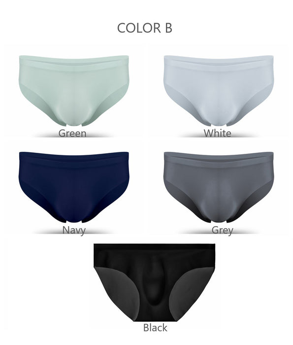 3D Seamless Pouch - Ultra Thin Ice Silk Seamless Briefs for Men (5Pack)  JEWYEE 8058 —