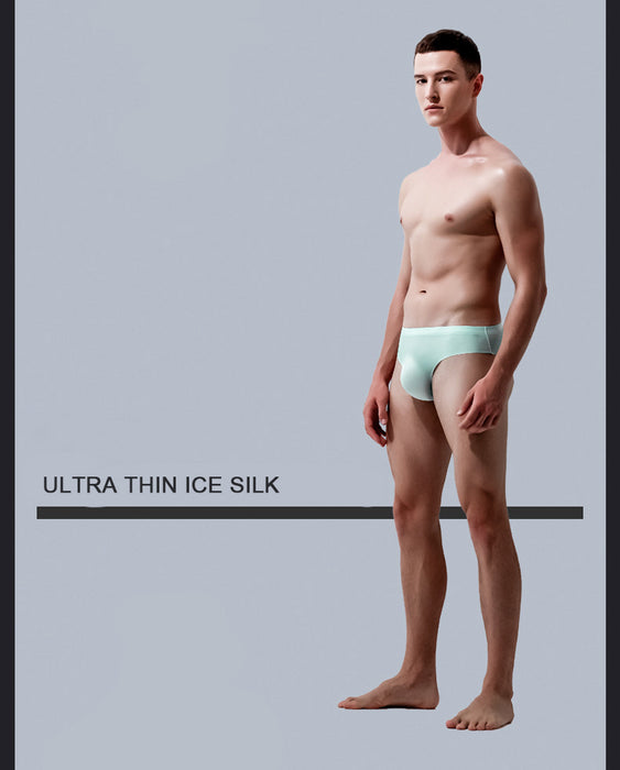 3D Seamless Pouch - Men's Ultra Thin Ice Silk Briefs (5-Pack) JEWYEE  8038/B324