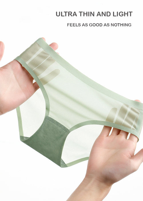 Women Ice Silk Panties Underpants Breathable Seamless Ladies