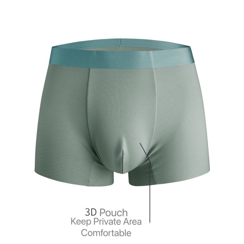 Men's Patterned Ultra Thin Ice Silk Second-skin Trunks (4-Pack) -JEWYEE ...